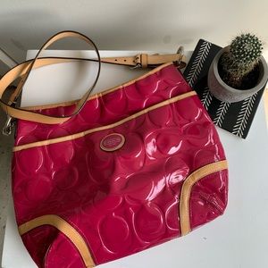 Coach hot pink crossbody purse